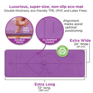 NOLAVA 7 - Piece Purple Yoga Mat Set – Complete Yoga Starter Kit for Home Workouts - Nolava Designs