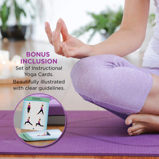 NOLAVA 7 - Piece Purple Yoga Mat Set – Complete Yoga Starter Kit for Home Workouts - Nolava Designs