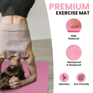 NOLAVA Pink TPE Yoga Mat with Carry Tote – 72"x24", Non - Slip, Eco - Friendly, 1/4" Thick – Includes Slap Band & Storage Sleeve for Yoga, Pilates & Home Workouts - Nolava Designs