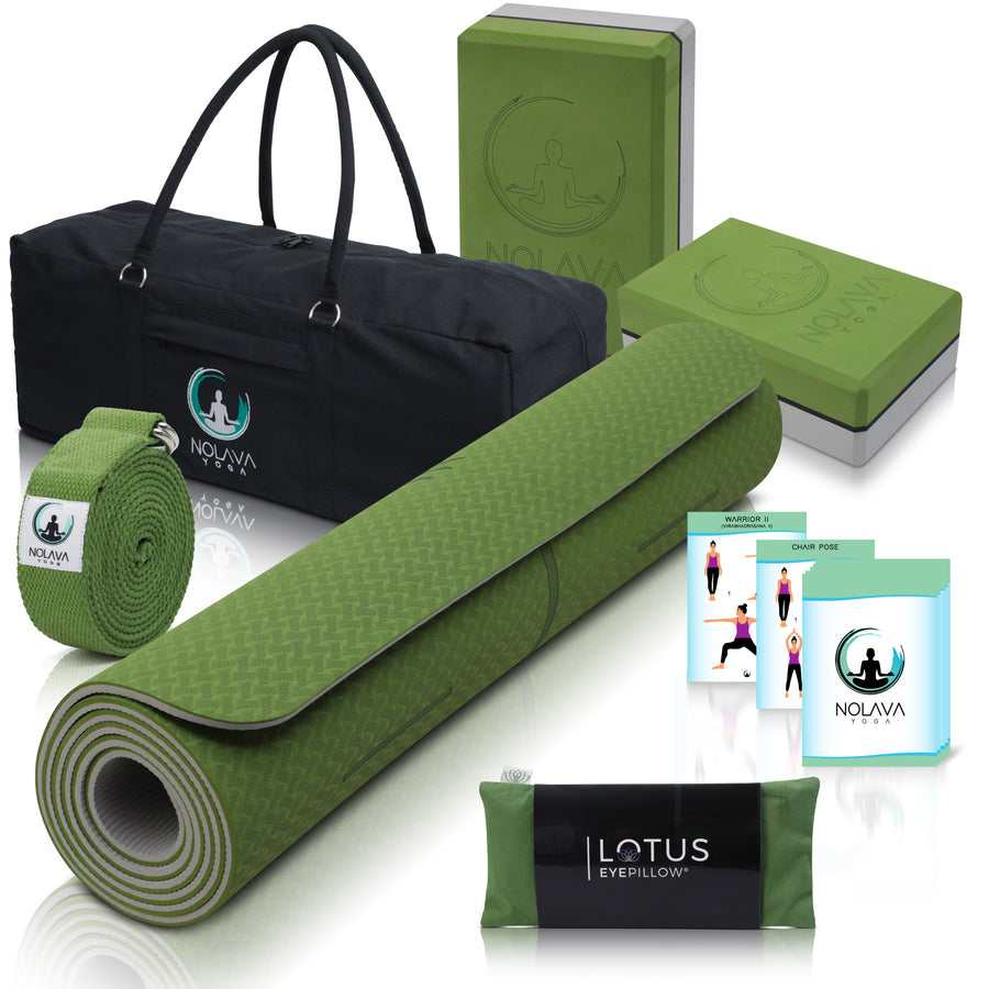 7 Piece Yoga Mat Set | Green
