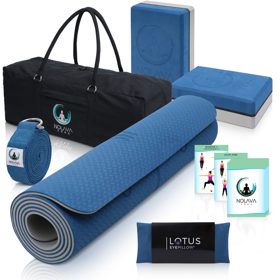 7 Piece Yoga Mat Set | Blue