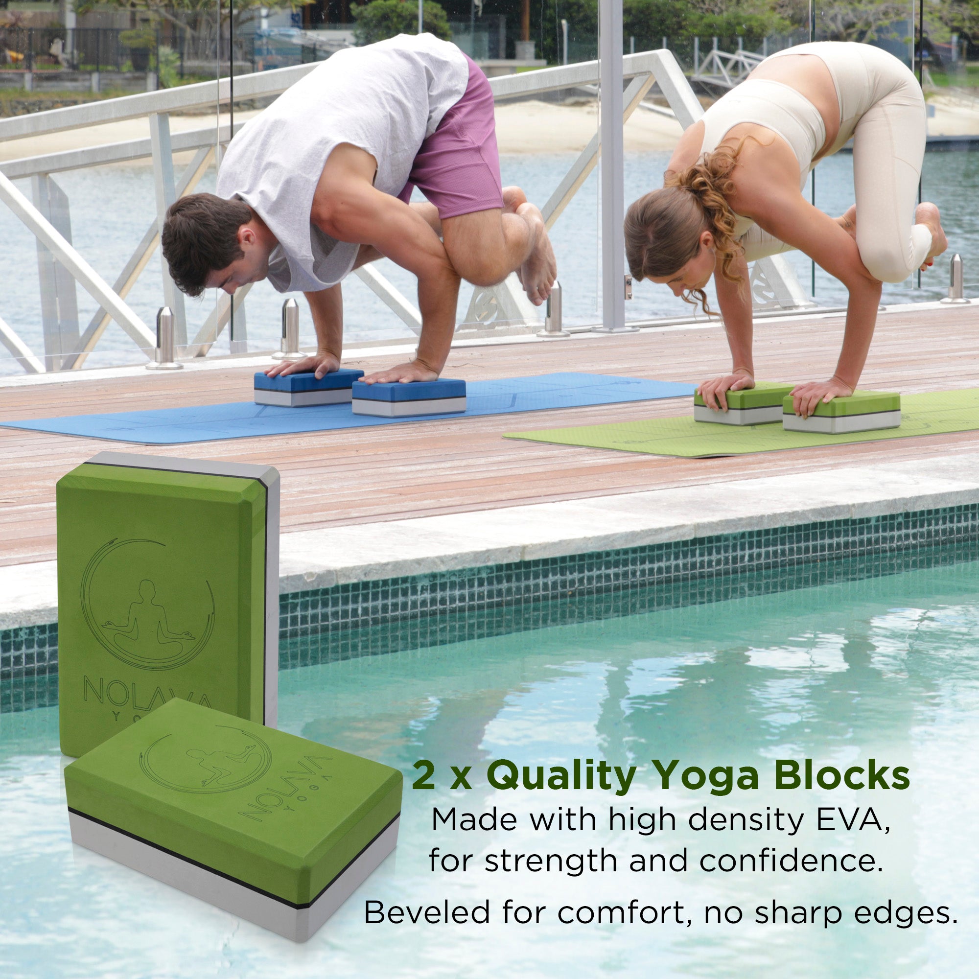 NOLAVA 7 Piece Yoga Mat Set, Yoga starter kit, Yoga kit for home work out, 2  Yoga Blocks, Yoga Strap, LOTUS Eye Pillow, Yoga Cards, Large yoga bag for yoga  accessories