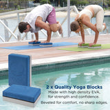 Blue Yoga Mat Set
