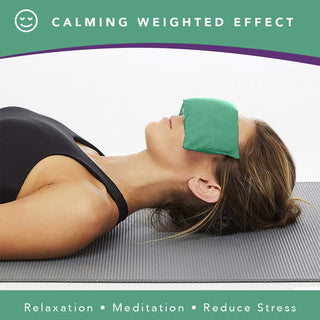 Lotus Lavender Weighted Eye Pillow - Organic Cotton - Calming Green - Nolava Designs
