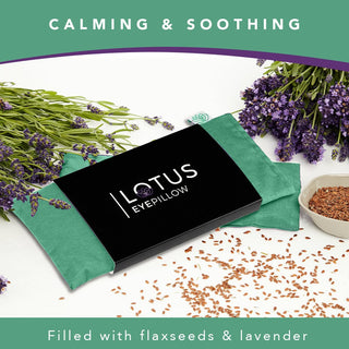 Lotus Lavender Weighted Eye Pillow - Organic Cotton - Calming Green - Nolava Designs