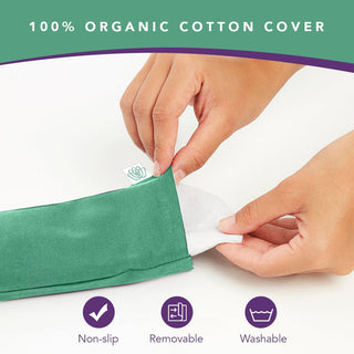 Lotus Lavender Weighted Eye Pillow - Organic Cotton - Calming Green - Nolava Designs