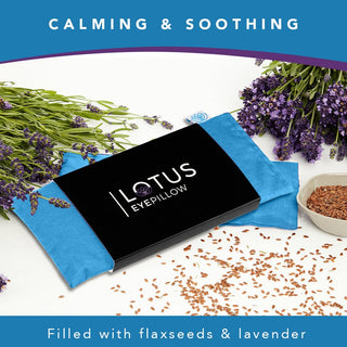 Lotus Lavender Weighted Eye Pillow - Organic Cotton - Cool Blue - Nolava Designs