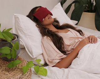Lotus Weighted Eye Pillow - Organic Cotton - Unscented - Ruby Red - Nolava Designs