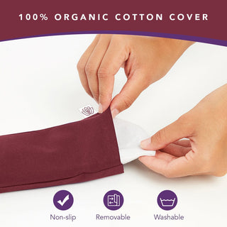 Lotus Weighted Eye Pillow - Organic Cotton - Unscented - Ruby Red - Nolava Designs
